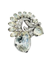 Vintage Eisenberg Rhinestone Fur Clip Brooch Beautiful