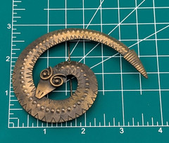 Vintage JJ Jonette Coiled Snake Brooch Brass Tone Animal Statement Pin Serpent