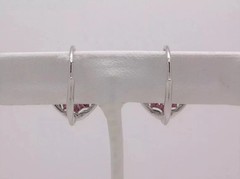 At Deco Style Lab Created Diamond & Ruby Anniversary 14K White Gold FN Earring