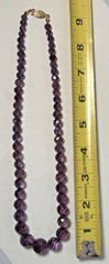 VINTAGE GRADUATED FACETED AMETHYST BEAD 18 INCH NECKLACE