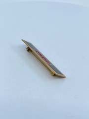 Vintage Revlon Pin Brooch Rectangle Black and Red Enamel Gold Tone