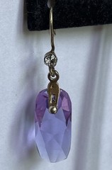 Vintage Earrings Made In 1970s Russia. 875 Silver & Amethyst Color Chrystals