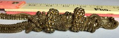 VTG 17” GOLD MESH CHAIN NECKLACE GOLD KNOTS PARTY EVERYDAY COSTUMES