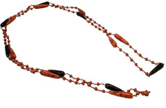 Vintage Art Deco End Of Day Glass Bead Chain Necklace Flapper Style 48in
