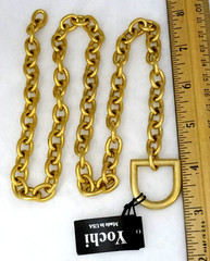 YOCHI NY Gold Tone Statement Horsebit Necklace & Earrings Set
