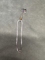 Vintage Tomahawk Axe Charm Pendant On A Matching Chain Hatchet Axe Charm