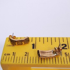 Vintage Evan St. Clair Yellow Gold Tone Diamond Dust Pierced Post Earrings