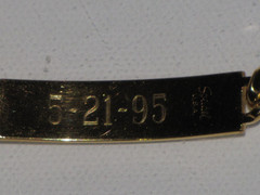 Vintage Speidel USA Personalized ID Bracelet Gold Tone Diamond Accent Mens