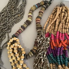 Large Ethnic Tribal Jewelry Lot Wood Seed Bead African Boho Necklaces Bracelets