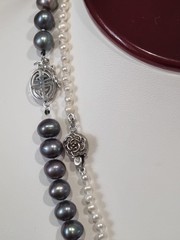 Vintage 14k White Gold Peacock Pearl & Sterling Silver Pearl Necklaces See Video