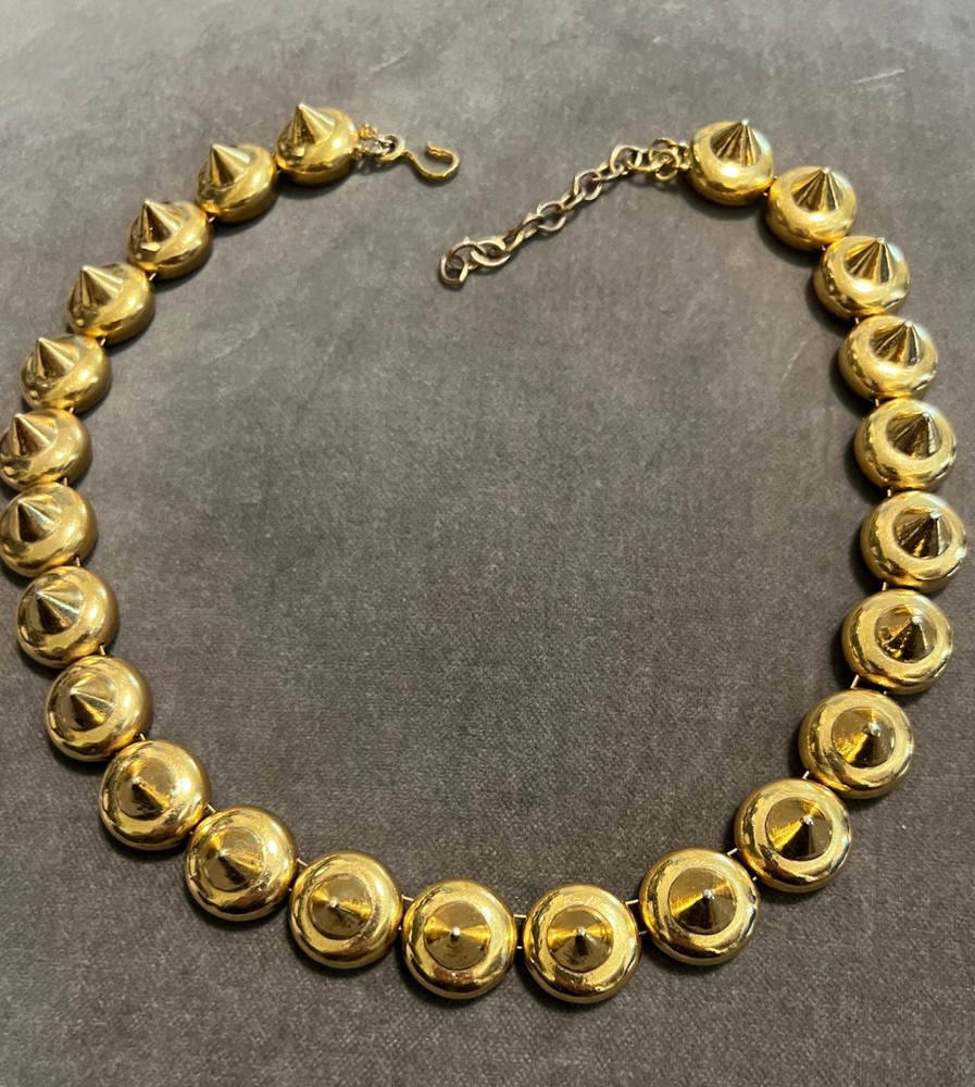MMA (Metropolitan Museum of Art) Gold Plated Necklace w/ Spikes, vintage, choker