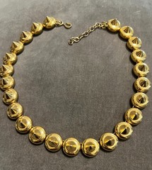 MMA (Metropolitan Museum of Art) Gold Plated Necklace w/ Spikes, vintage, choker