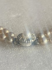 Peach Colored Faux Pearls Necklace • Made in Japan