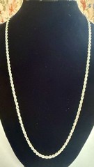 925 Sterling Silver Vintage Eastern Europe Rope Necklace -21″ -49cm -13.9g #1670