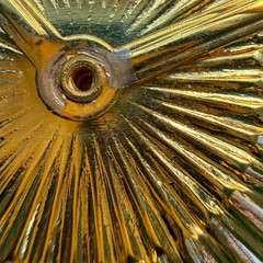 Vintage Sunburst Starburst Mixed Metal Brooch 2″ Atomic Space Age Statement