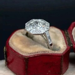 2.10Ct Art Deco Style Lab Created Diamond Anniversary 14K White Gold Finish Ring