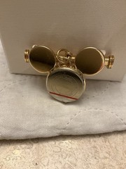 Mickey & Co by Napier Vintage Gold Tone MM Silhouette Lapel Pin Watch 12409