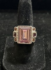 Vntg Cocktail Ring Band CZ Crystal Estate Jewelry Size 6.5 Original Price $40