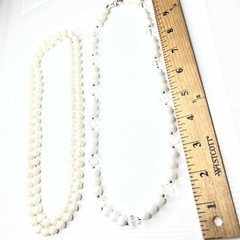 H3 Lot lucite crystals white resin beaded acrylic 70s Vintage retro necklace 24”