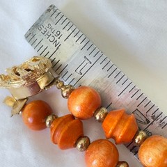 Mode-Art Signed Orange Bead Costume Necklace & Earrings Arthur Pepper Vintage
