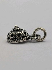 Vintage 925 Sterling Silver Bali Flower Dome Charm Small Half Bead 1.1g Filigree