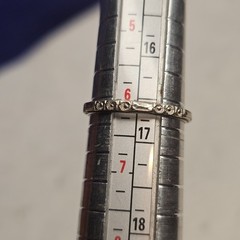 Antique 1934 Ostby Barton 14K White Gold Art Deco Wedding Band Engraved Sz 6
