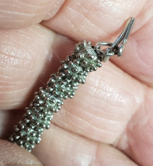 Silver Toned Metal Spiked Beads Vintage Necklace Jewelry Gift