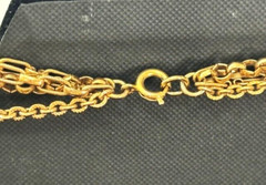 Vintage Signed NAPIER Gold Tone Varied 4 CHAIN LAYERED Necklace 24″ – 36″ L