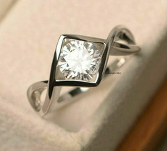 2Ct Round Cut Lab-Created Diamond Solitaire Wedding 14Ct White Gold Finish Ring