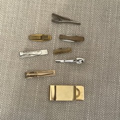 VTG Lot Of 8 Tie Clips Money Clip Hicock Marathon Mother Of Pearl Silver Gold