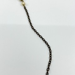 Vintage Earth Tone Beaded Necklace Green Gold Faux Pearl Bronze Tone Chain Retro