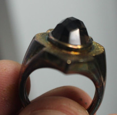 Vintage K AMATO NH 925 Smoky Quartz Ring 8