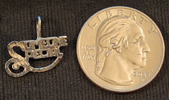 Vintage Sterling Silver SOMEONE SPECIAL #4 Charm for a Bracelet, 0.68g, 3/4 in