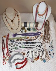 Variety Jewelry 30+ piece Lot, 3+ Lbs, all wearable plus extra pieces for crafts