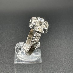 Vintage Art Deco Style Sterling Silver Designer Marked Inset Crystal Ring Size 9