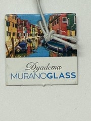 Dyadema Murano Glass Necklace Bronze 18kt Gold Plated Handcrafted New Tags