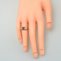 Vintage 18K Solid Gold Opal Diamond Ruby Ring, Made in England 1930, GIA Cert.