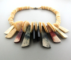 Vintage Buffalo Bone Bead Necklace 1.5*15.5 inches