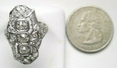 Antique Art Deco Engagement Dinner Platinum Ring Size 5.5 UK-K1/2 EGL USA