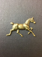 40193 – 2 Pc Running Horse Jewelry Finding Brass Ox