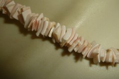 PALE PINK PUKA SHELL BEADS 9″L BOHO NECKLACE #195B