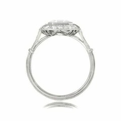 2.95Ct Art Deco Style Asscher Lab Created Diamond Wedding 14K White Gold FN Ring