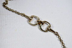 Gold Tone Link Necklace with Large Gold Tone Connecters 32″ No Clasp