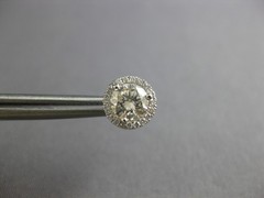 ESTATE .99CT DIAMOND 14KT WHITE GOLD ROUND CLASSIC SOLITAIRE HALO STUD EARRINGS