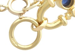 Vintage 1.20Ct Sapphire and 0.24Ct Diamond, 18k Yellow Gold Bracelet (1989)