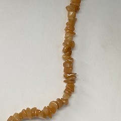 Gemstone Necklace Peach Orange Chip Stone Beads Collar Healing Energy Boho 18″