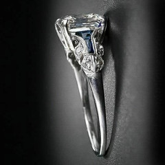 2Ct Art Deco Vintage Style Lab Created Diamond Engagement 14K White Gold FN Ring