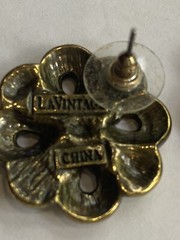 Vintage Signed LaVintage Clip On Rhinestone Earrings