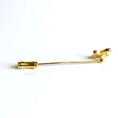 Gold Tone Butterfly Stick Pin With Secure Clutch Back Vintage 2 inches
