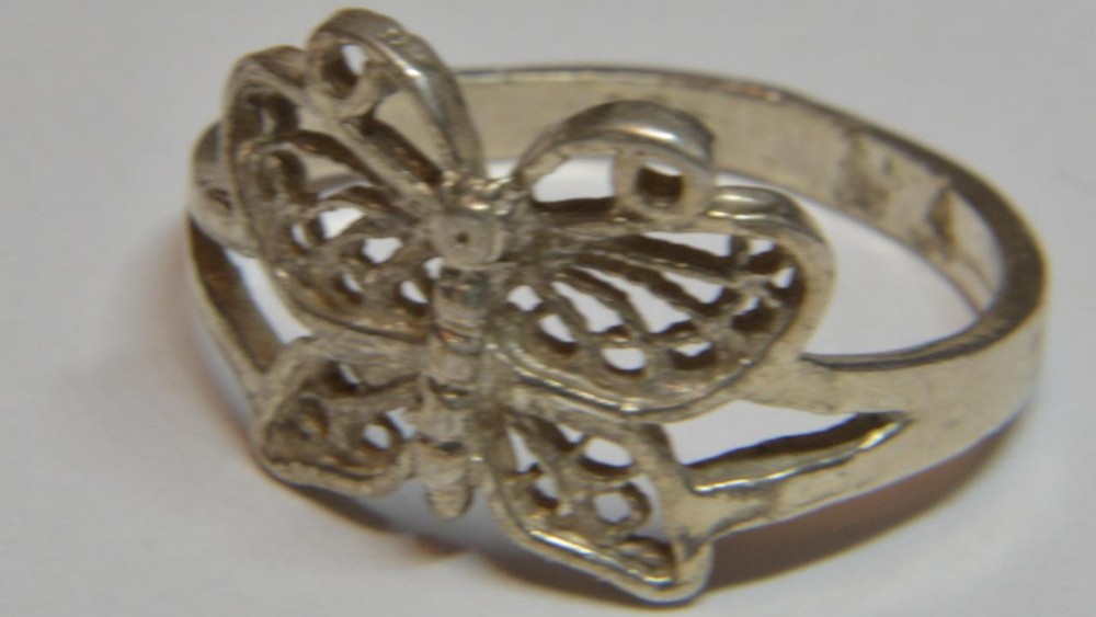 BUTTERFLY STERLING SILVER 925 GIRL’S RING DESIGNER N A SZ-5.5 WEIGHT-1.9 gr